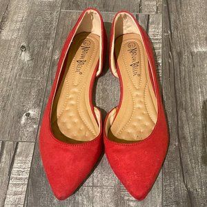 Nature Breeze Valentine Red Flats Shoes size 6.5 Vegan